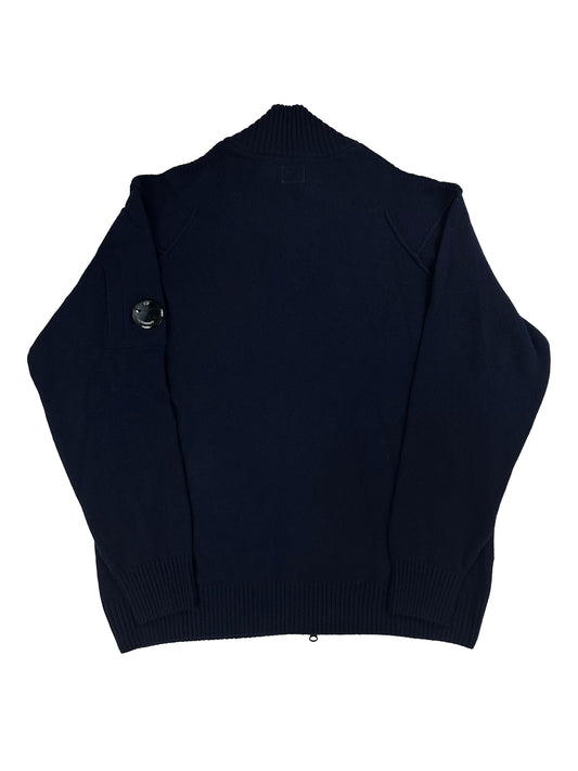 C.P. Company - Maglione con Zip intera in Lambswool GRS