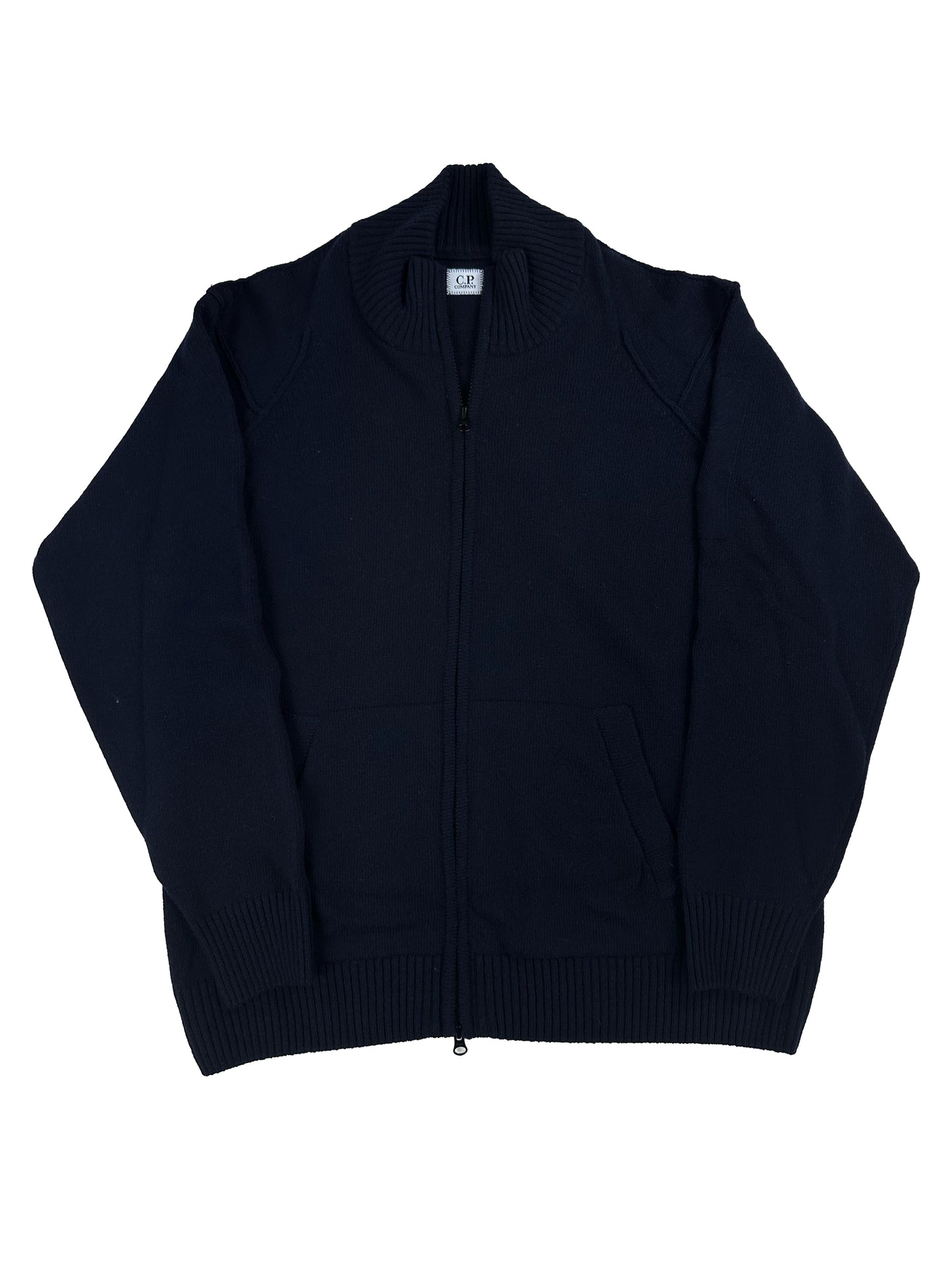 C.P. Company - Maglione con Zip intera in Lambswool GRS