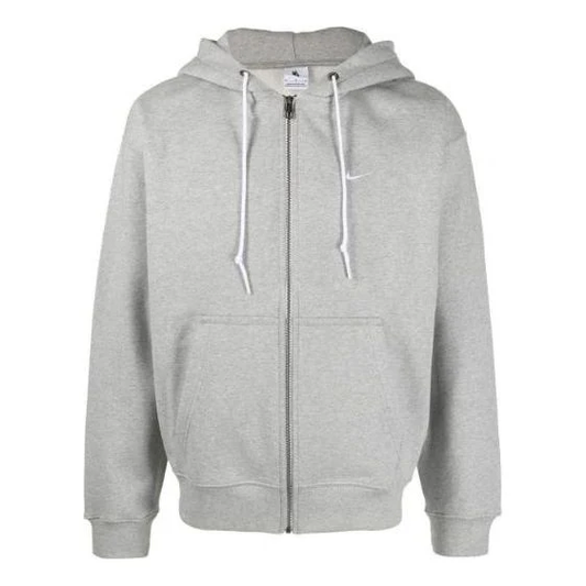 Nike Solo Swoosh Full-Zip Hoodie 'Grey Heather & White'